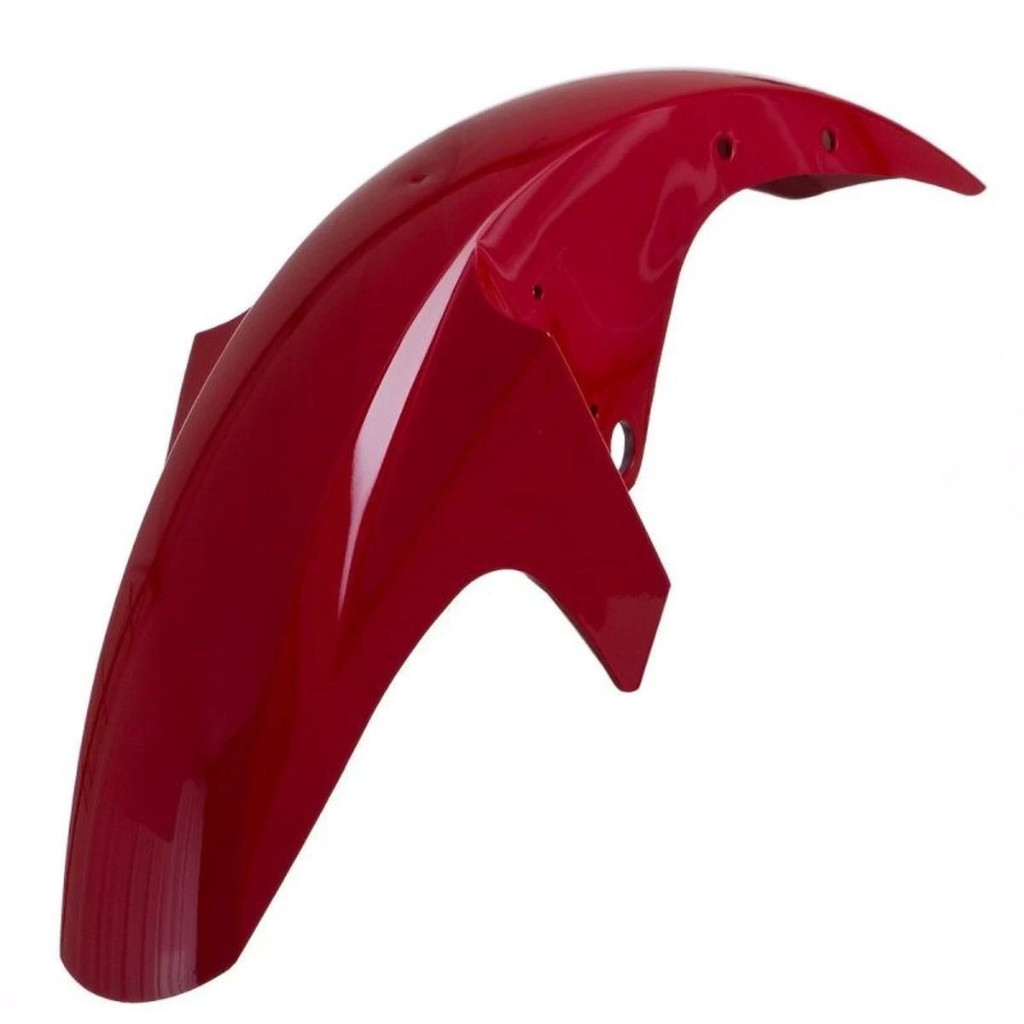 Paralama Dianteiro Compatível com YBR 125 2002 Cor Vermelho ABS 100% Virgem e Proteção UV