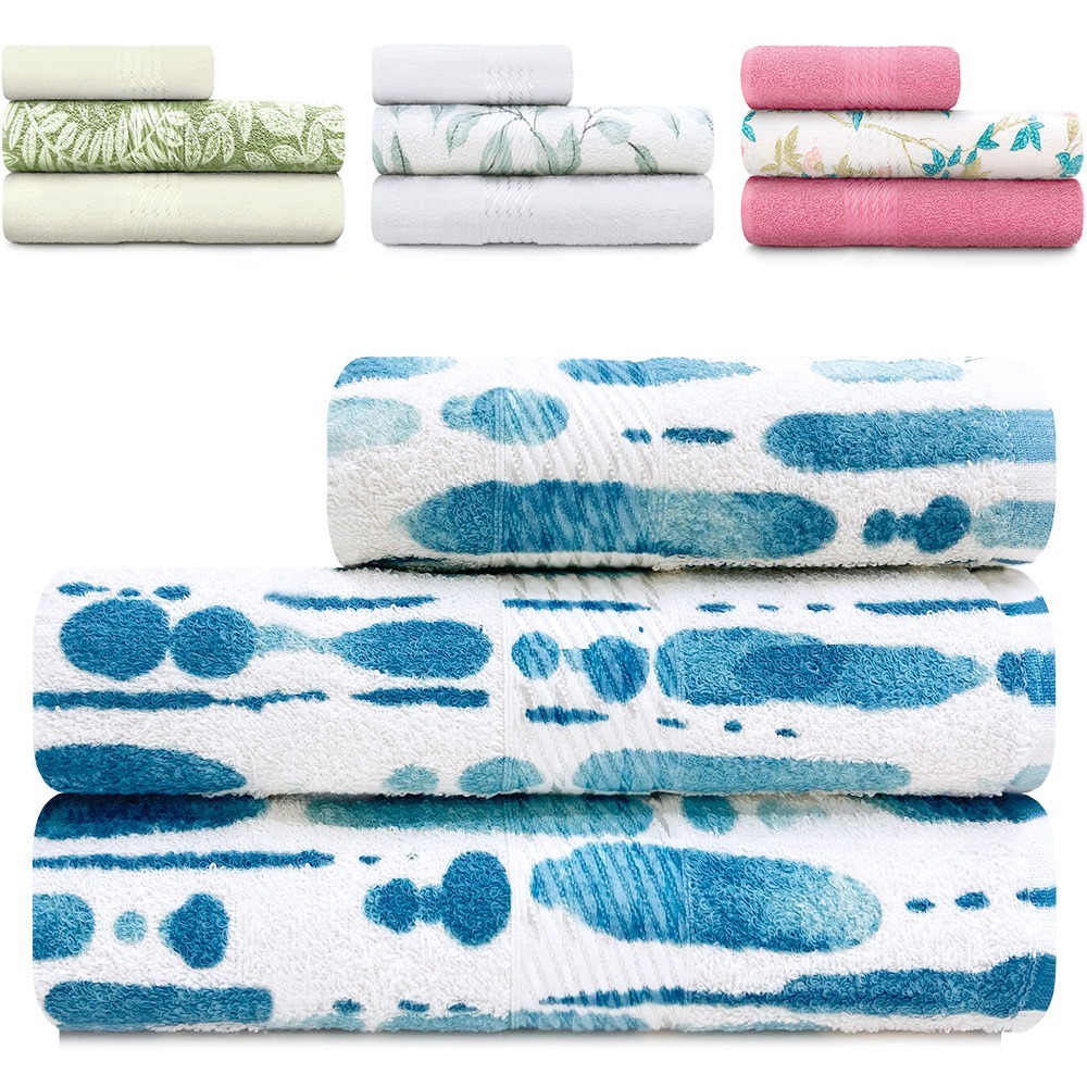 Kit Toalha 3 Peças Banho + Rosto 100% Algodão Felpudo Prisma Dohler BF Casa