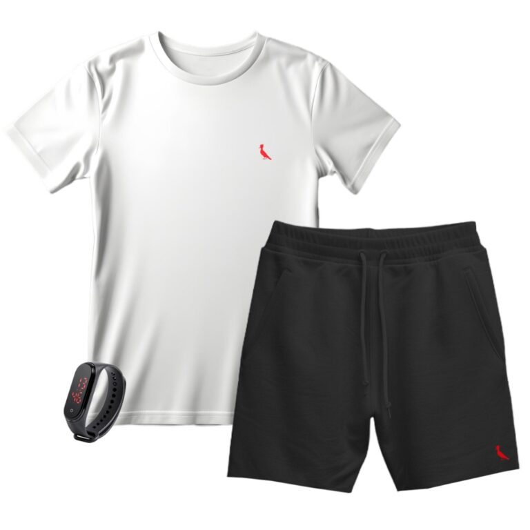 Kit infantil camiseta + short moletinho reserva + 