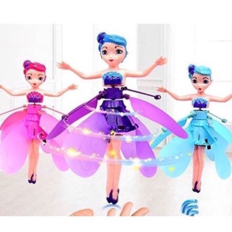 Boneca Fada Voadora com Sensor Controle Brinquedo Fadinha Mágica Infantil