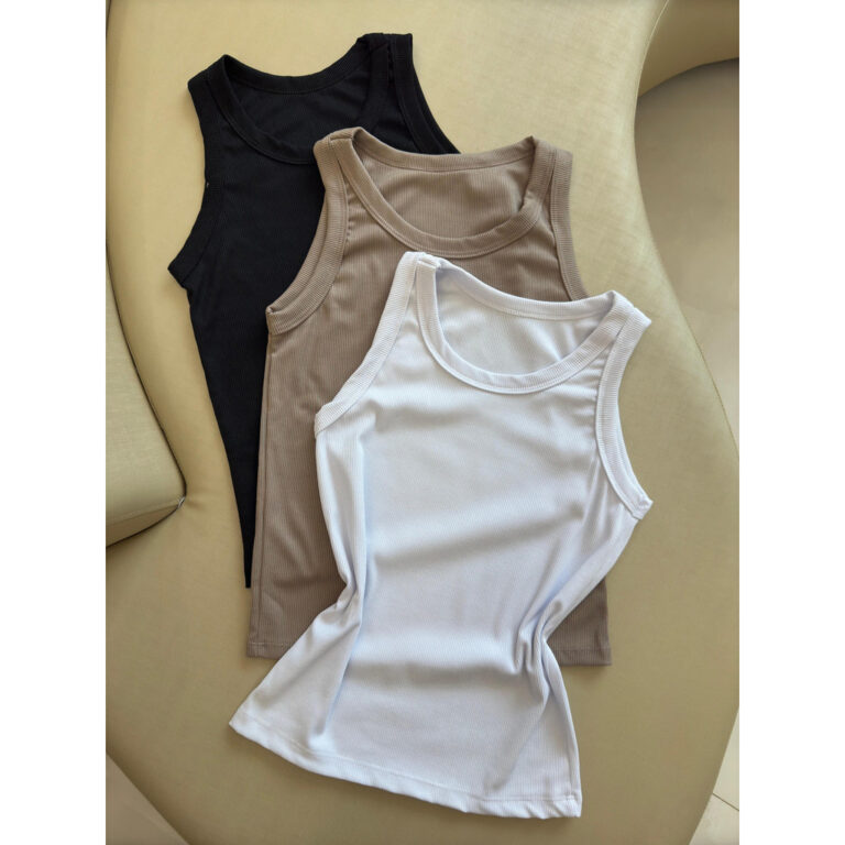 Kit 3 Blusas Regata Feminina Básica Americana Ver