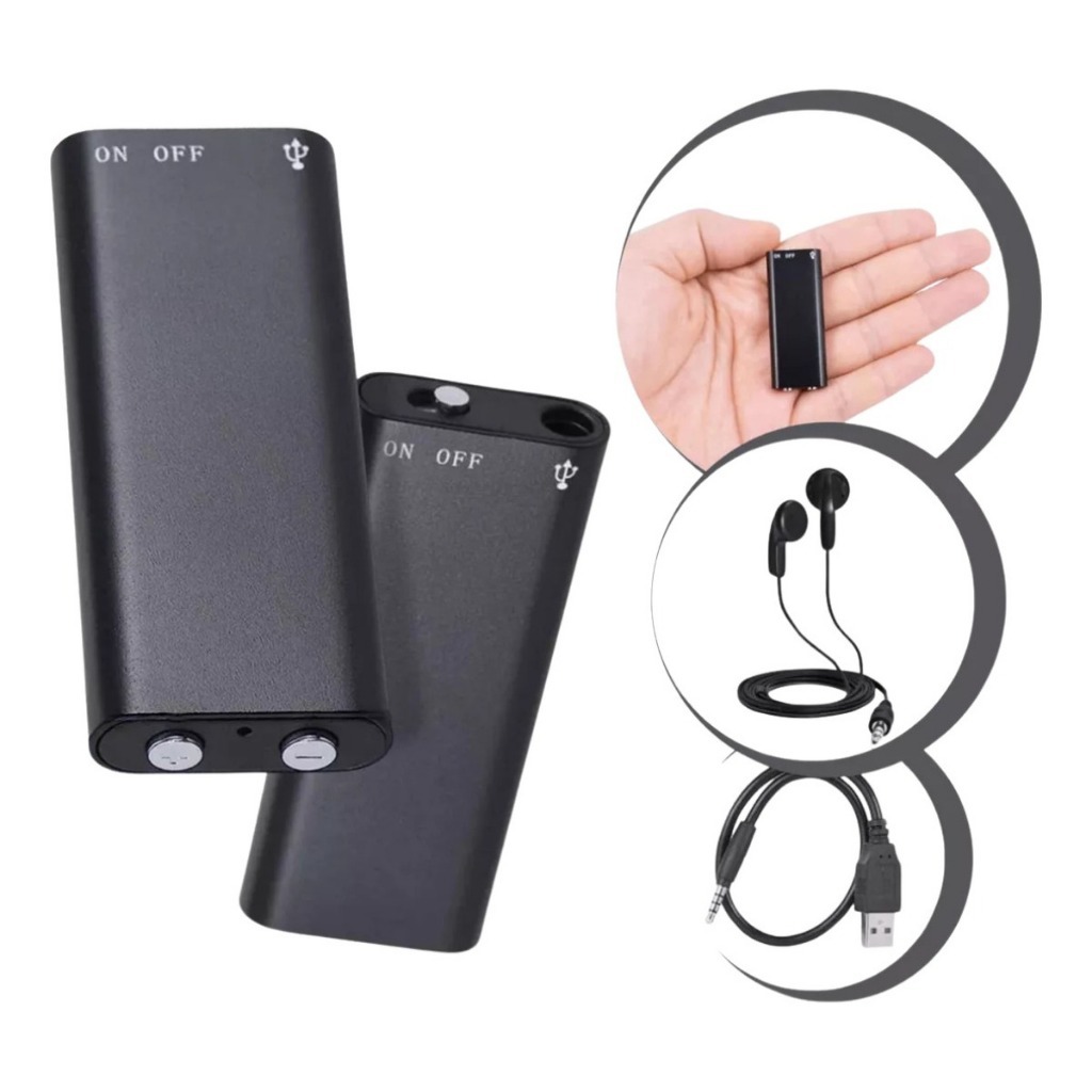 Mini Gravador Voz Som Digital Espião Espia – Micro Escuta Nf