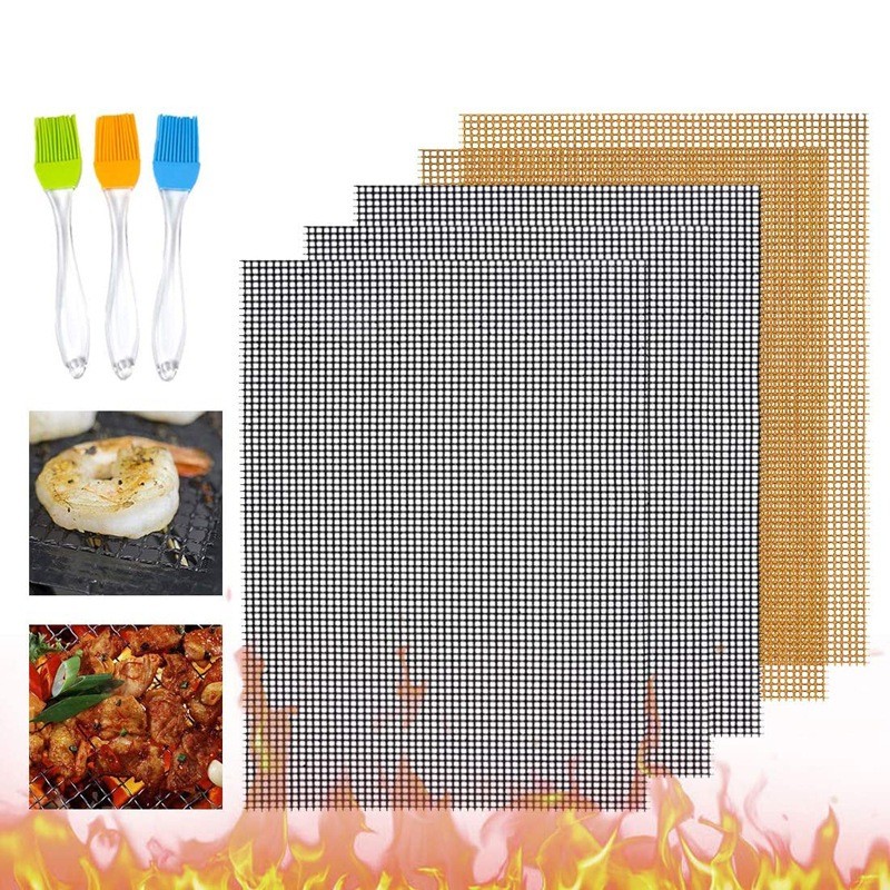Kit 1/5 Pçs Tela Grill Manta Vazada Ayr fryer Antiaderente 33x40cm Grelha Teflon Pizzas Churrasqueir
