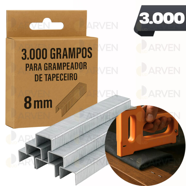 Caixa de Grampo 8mm 3.000 GRAMPOS Para Grampeador 