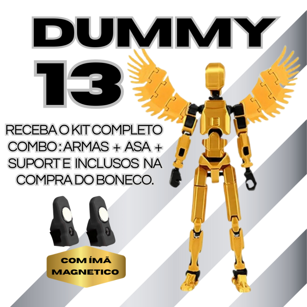 Boneco Dummy 13 Titan Magnético – Kit Montado Com Asas e Itens