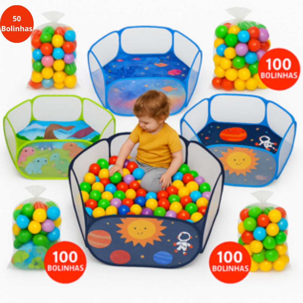 Piscina De Bolinhas Com 50 ou 100 Bolas Coloridas Menino Menina Infantil Festa Brinquedo