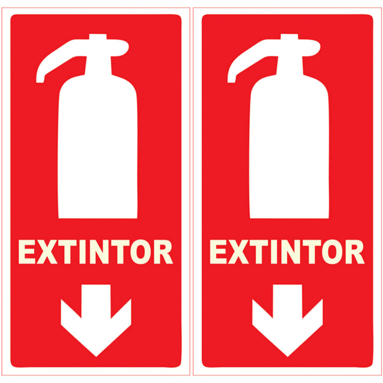 KIT 2 placas EXTINTOR 10X20 fotoluminescente PVC