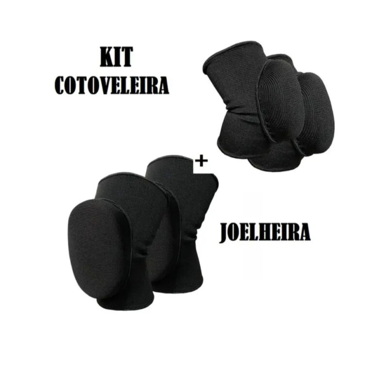 Kit de Joelheira Cotoveleira Acolchoadas com Elás