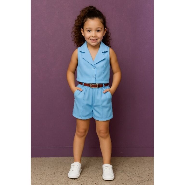 conjunto colete infantil com cinto