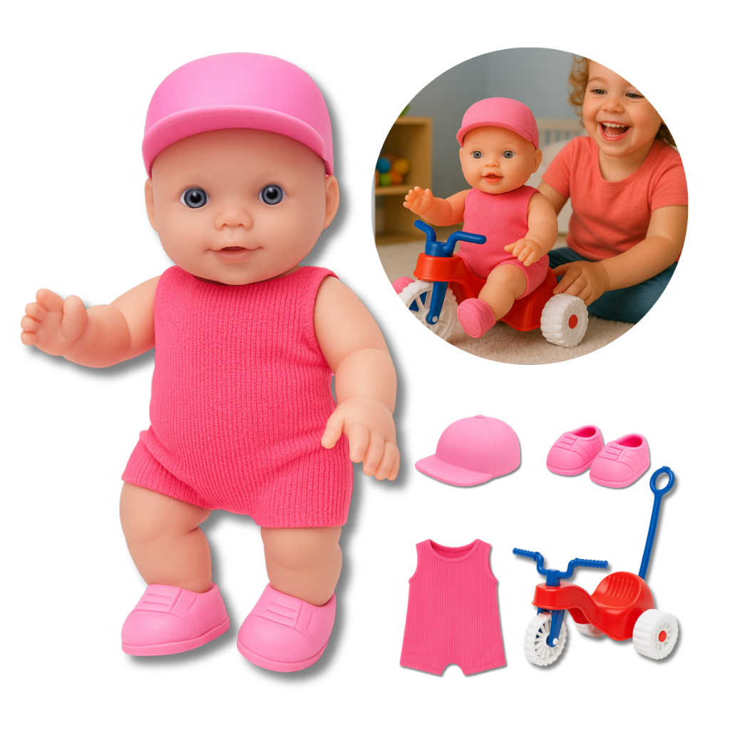 Boneca Infantil Menina Pequena Bebê Reborn + Acessórios