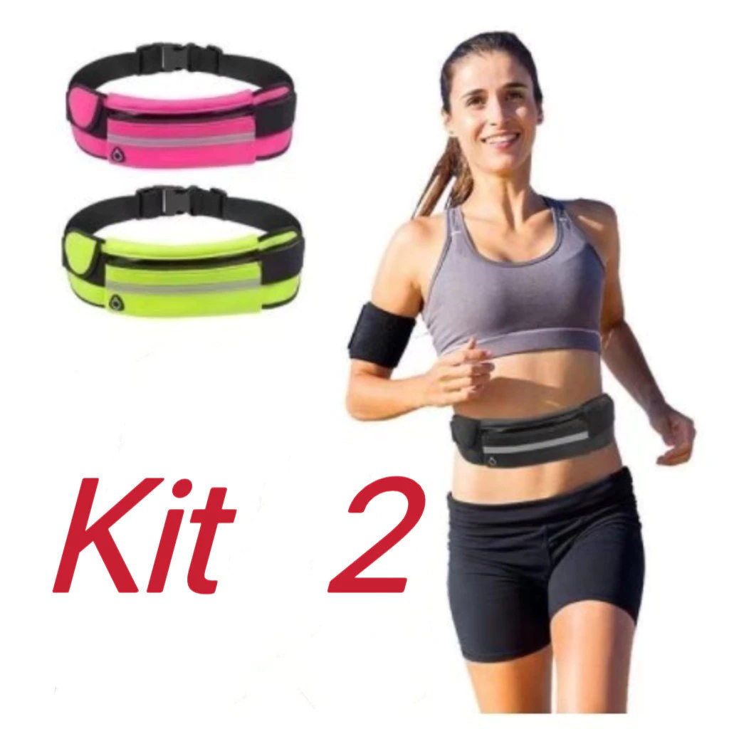 Kit 2 Bolsa Pochete Corrida Celular  Esportiva Sem Volume Compacta Leve Impermeável Porta Celular Po