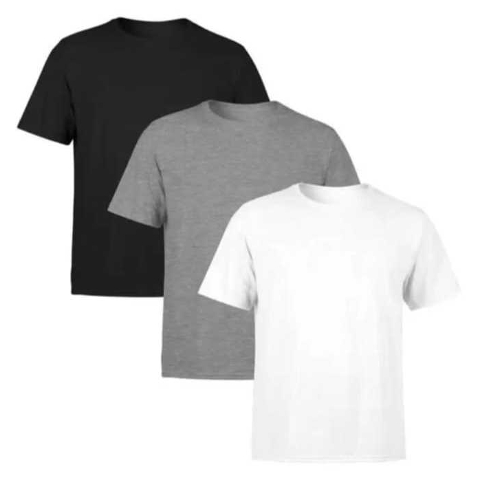 Kit 3 Camisa Masculina Preto Branco Marinho Verde 