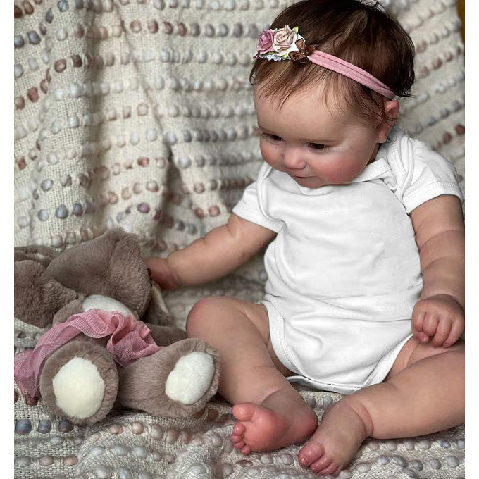 Bebê Reborn Silicone Pintado Menina Realista 48cm