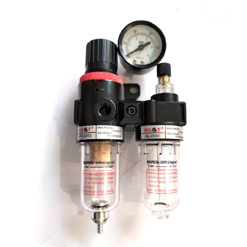 Filtro Eliminador de Água e Óleo Com Regulador de Pressão 1/4 Para Compressor De Ar