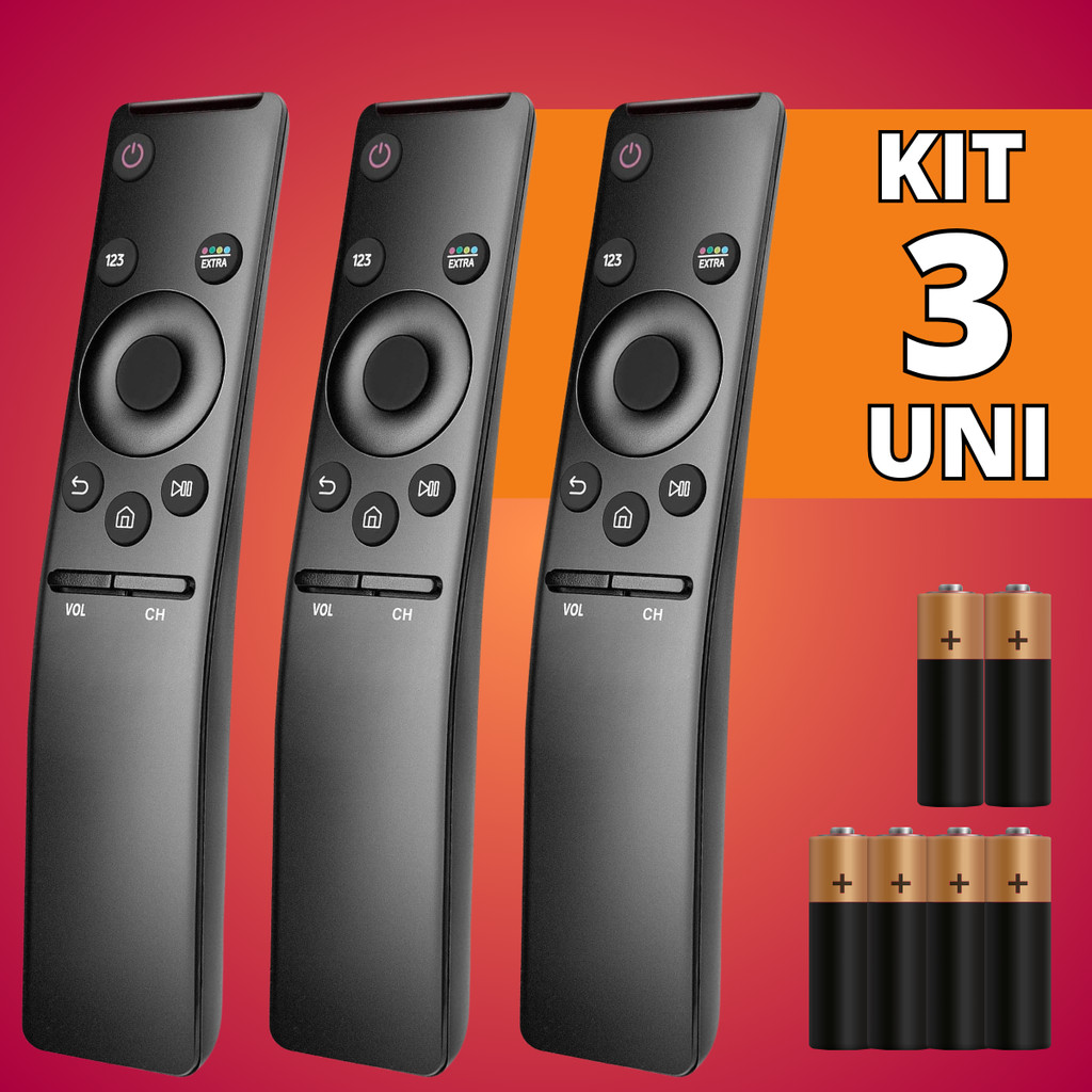 Kit Controle Compatível Com Samsung Smart TV Com Ou Sem Pilhas – Escolha Seu Kit
