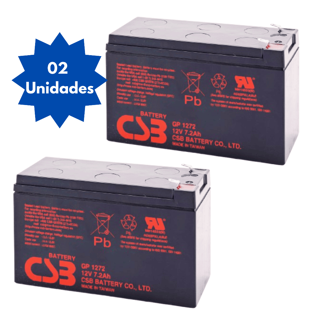Kit 2 Bateria Selada 12v 7a Para Alarme Cerca Elétrica Nobreak