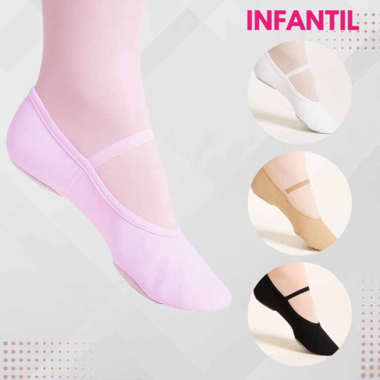 Sapatilha Ballet Lona Solado Dividido Meia Ponta I