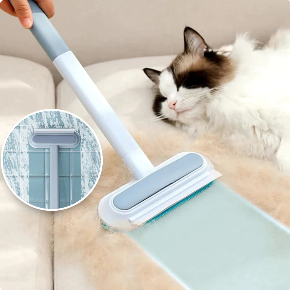 Escova remoção de pelos animais de estimação Multifuncional 4 em 1 roupas sofás tapetes vidros