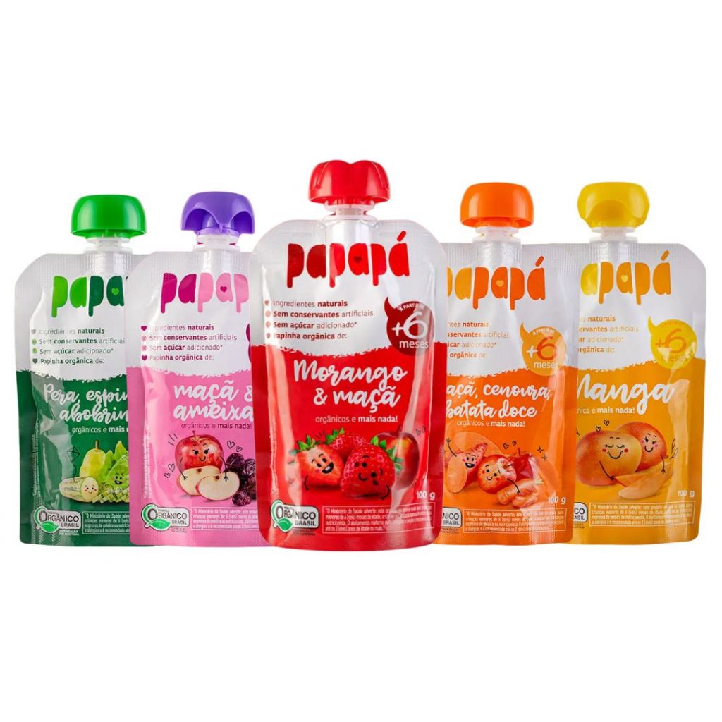 Papapa Kit 5un – 5 Sabores – Papinha Organica 100g