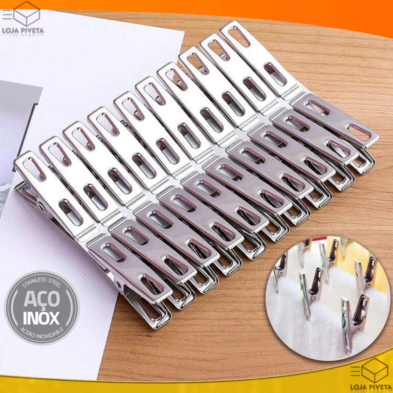 Kit 50 Grampos Prendedores De Roupa 100% Aço Inox