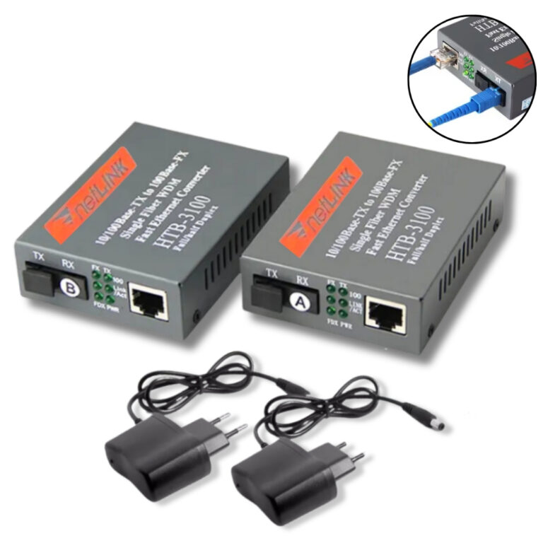 Conversores Mídia 10/100 Mbps (par A + B) Fibra �