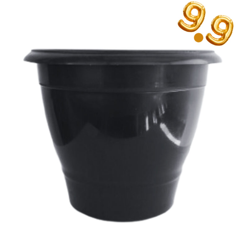 kit 5 Vasos Redondos Grande Preto 15 Litros Horta 