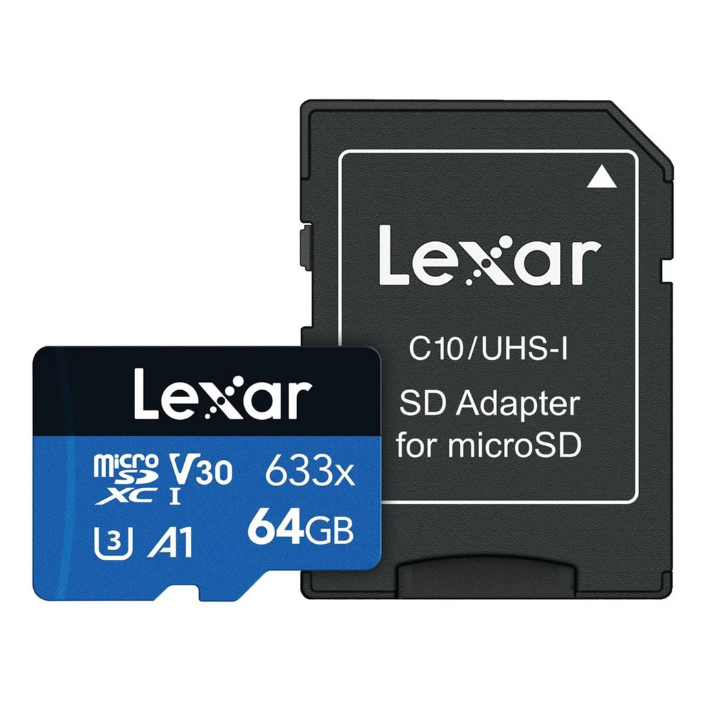 CARTÃO MEMÓRIA LEXAR MICRO SD XC 64GB 100MB/S UHS-I V30 LMS0633064G-BNNNG