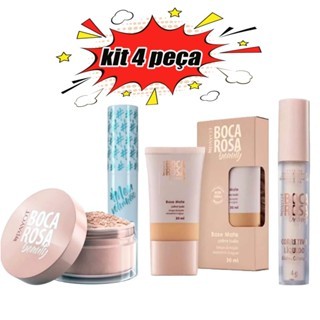 Conjunto de 4 peças BOCA ROSA Base líquida + Pó