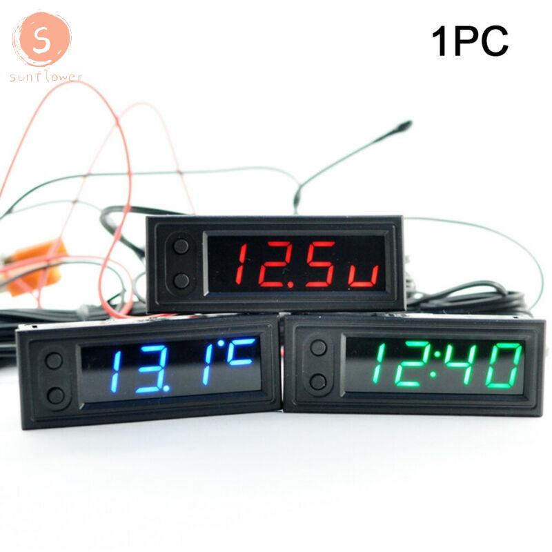 NEW1pcs 3em1 Kit De Carro Para Veículos Termômetro + Voltímetro + Relógio LED Digital Display 12V Ao