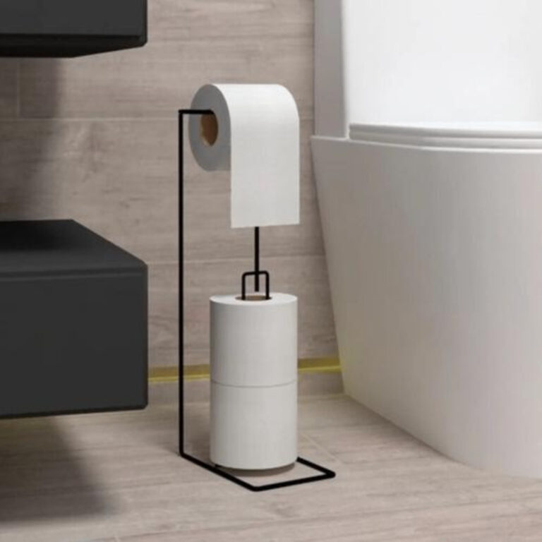 Suporte Porta Papel Higiênico De Chão 3 Rolos Pr