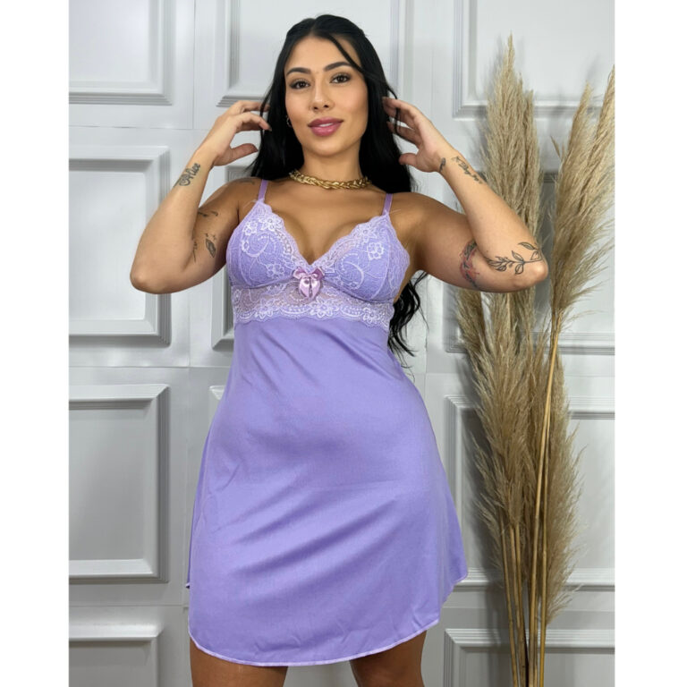 Camisola sem Bojo Feminina Renda Lingerie Pijama N