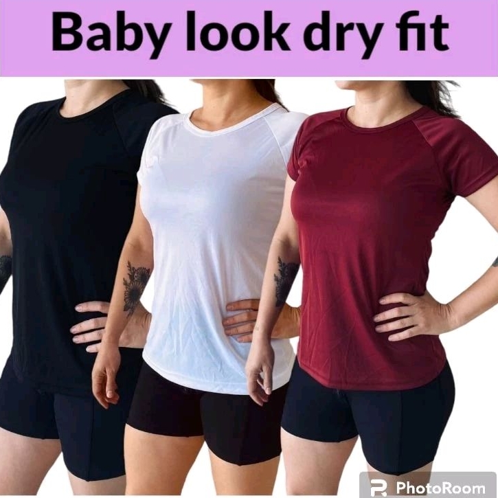 BABY LOOK FEMININA DRY FIT ACADEMIA REDUZ SUOR LEV