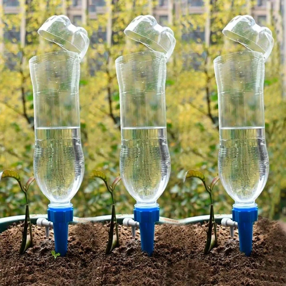 Kit Com 12 Gotejador Irrigador Acoplável Em Garrafa Pet Jardim Dosador Vaso Em Garrafa