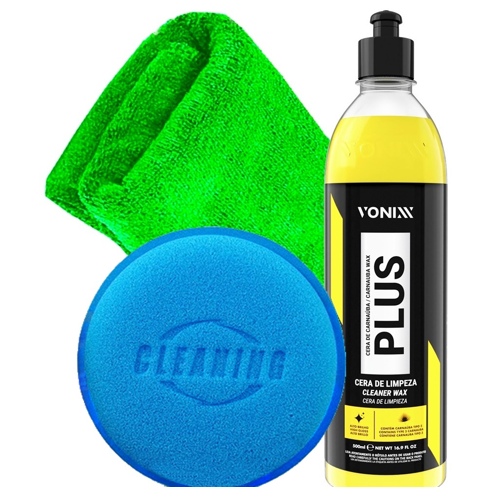 Cera Automotiva Carnaúba Plus Vonixx 500ml + Aplicador Toalha Pano