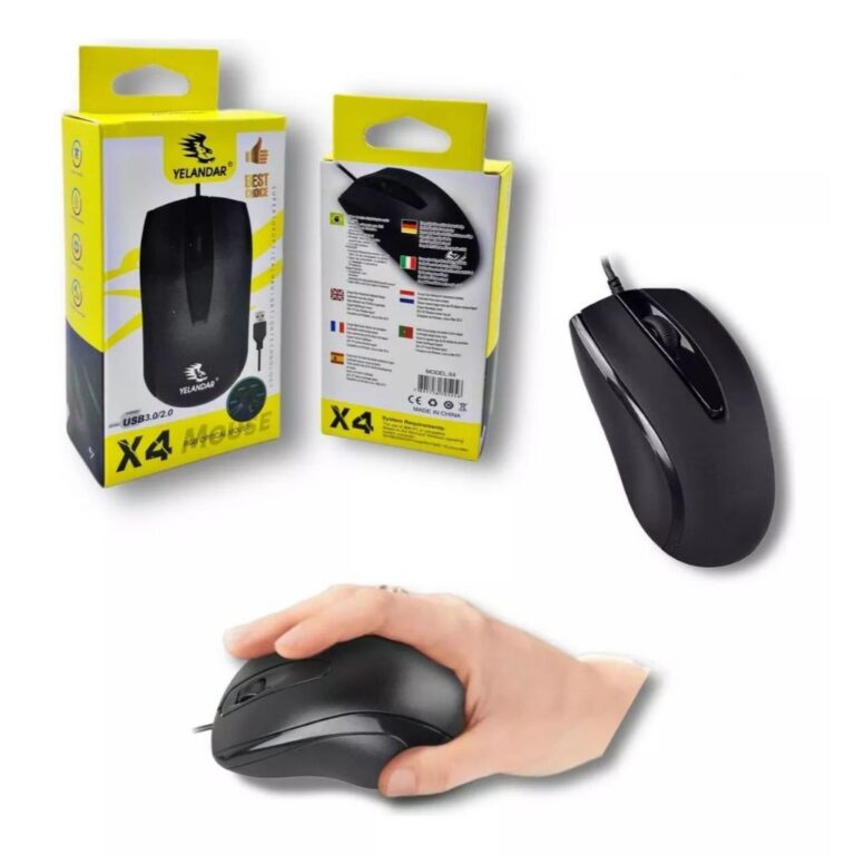 Mouse Básico Óptico Portátil Para Jogo Com Fio 