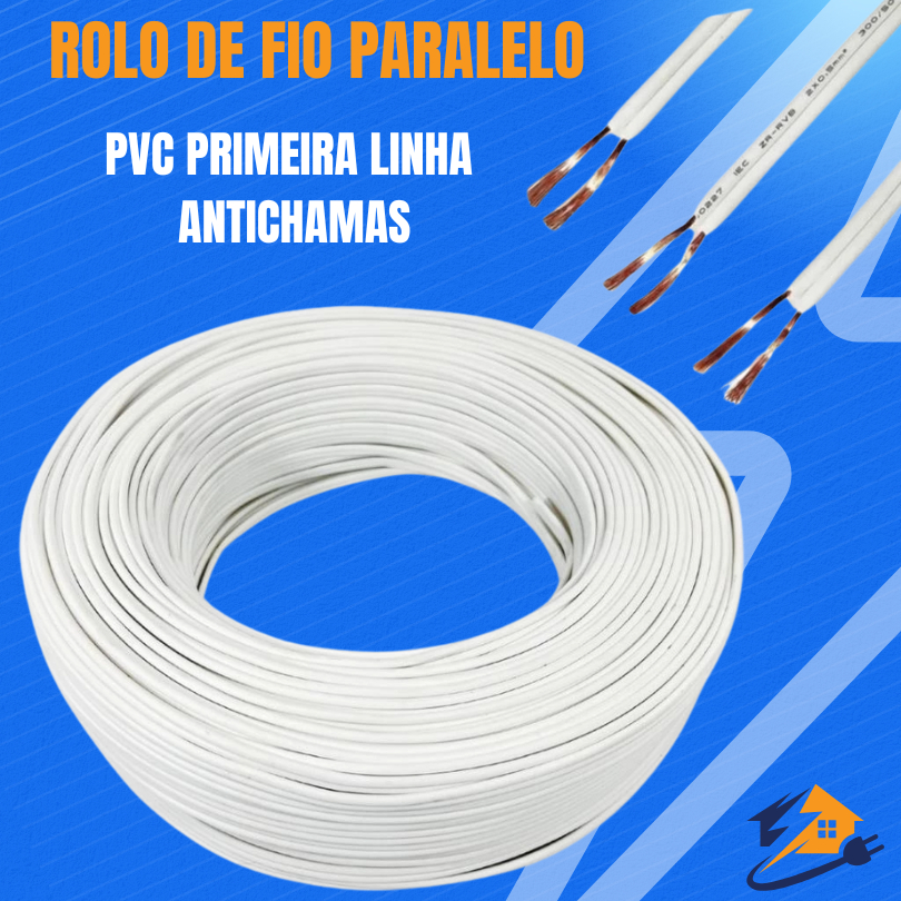 Cordão Paralelo Elétrico 2×2,5mm Branco Preto e Marrom 10 20 25 30 Mts