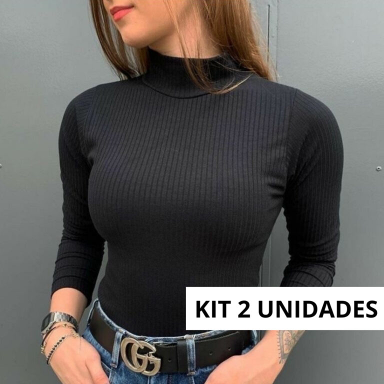 Kit Cacharreal Segunda Pele Blusa de Frio Gola Alt