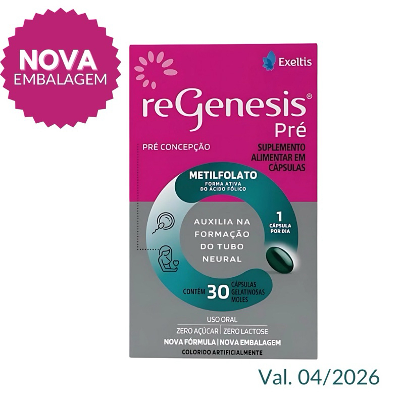Regenesis Pre 30 Capsulas | Gestante Suplemento Alimentar | Exeltis