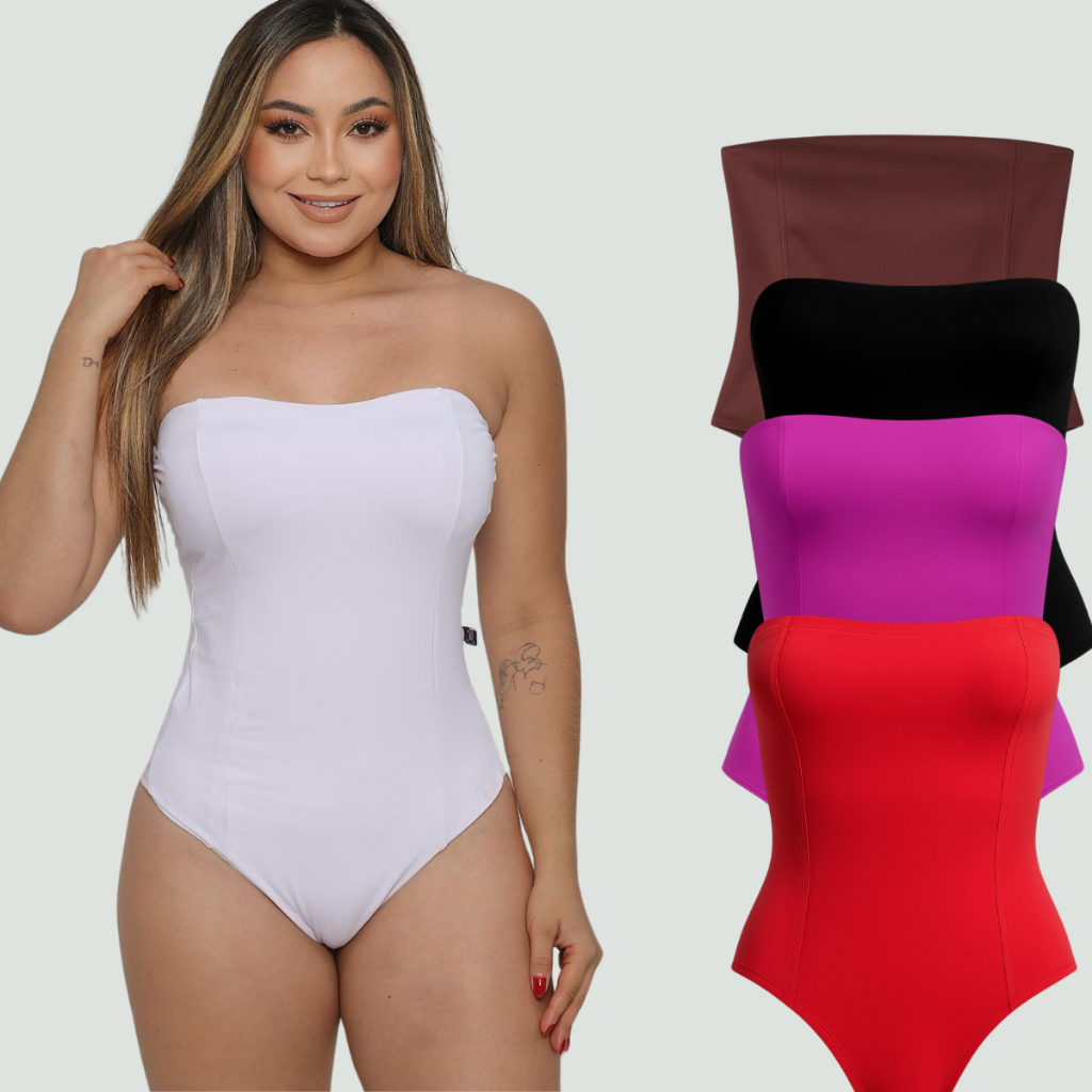 Maiô Feminino Afina Cintura Modelador Chapa Barriga Body