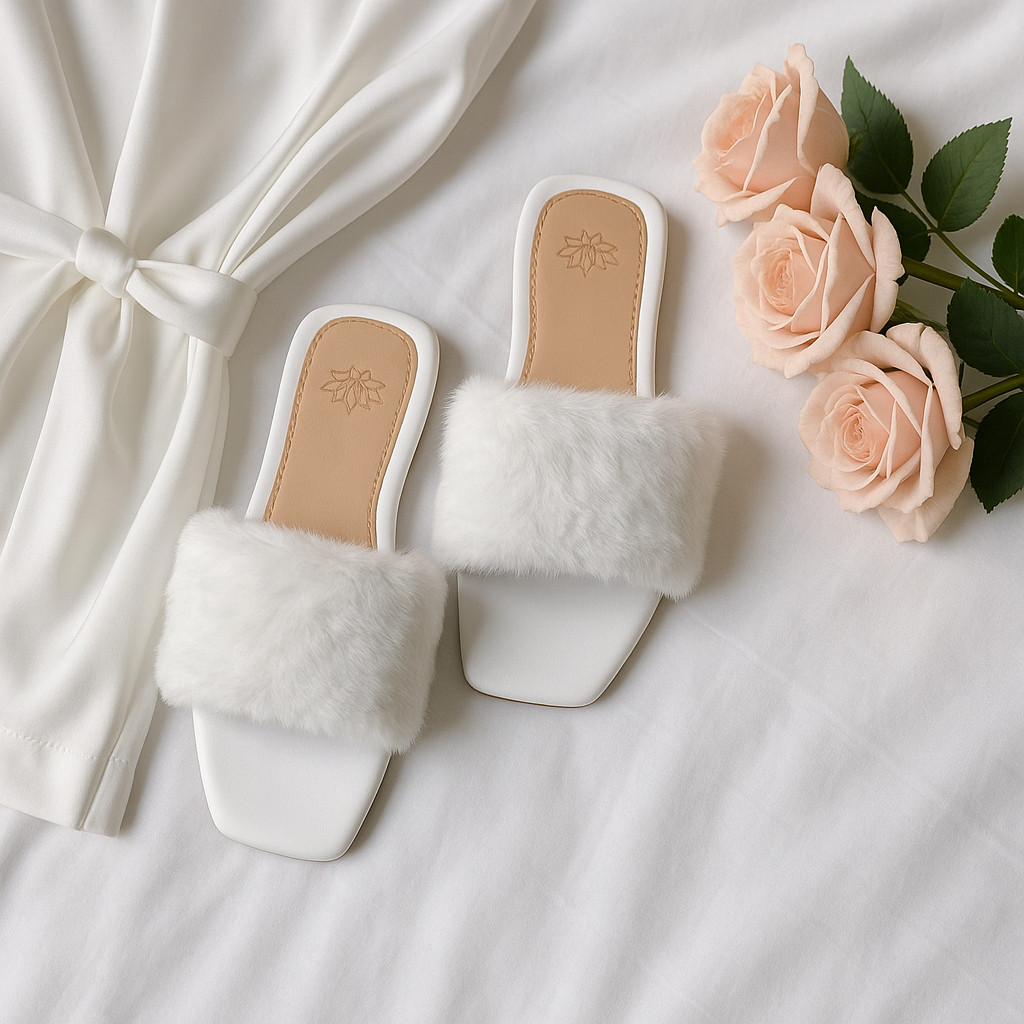 Pantufa Pelo Branca Quentinha Inverno Dia Da Noiva Noivinhas Casamento Making Of Fotos Saída Materni