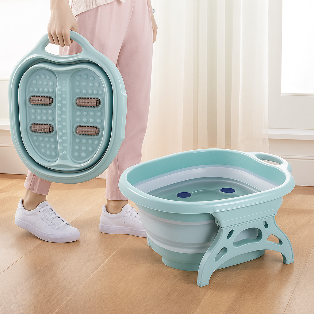Bacia Para Spa dos Escalda Pés Hidromassageador Massageadora Dobrável