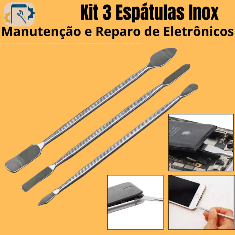 Kit 3 Espátulas de Aço Precisão Reparo Conserto