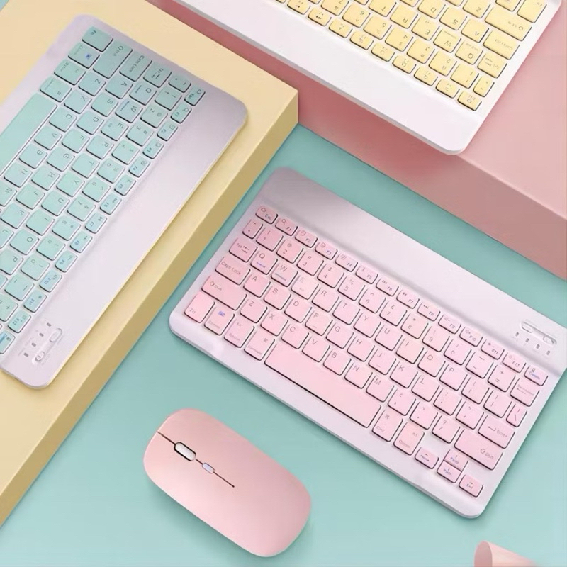 KIT Teclado + Mouse Via Bluetooth Compacto e Design Moderno – Compatível Com Smartphones/Notebook/Ta