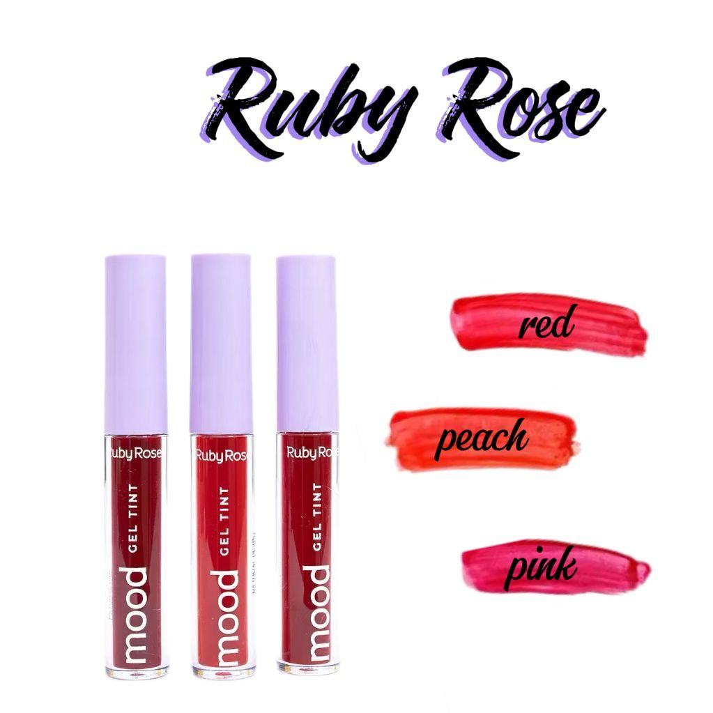 Batom Lip Tint Gel Tint Mood Ruby Rose 3ml