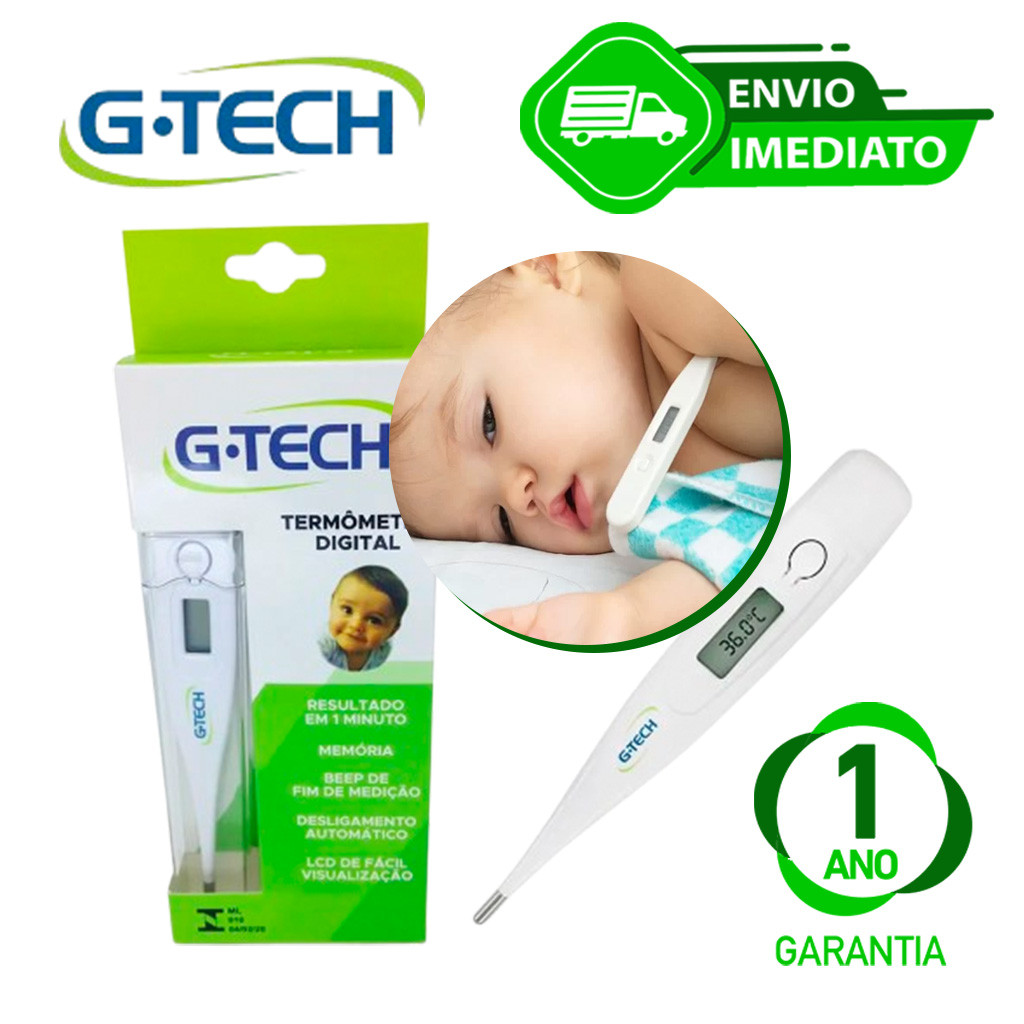 Termômetro Clínico Digital Branco G-Tech Th1027 Envio Imediato