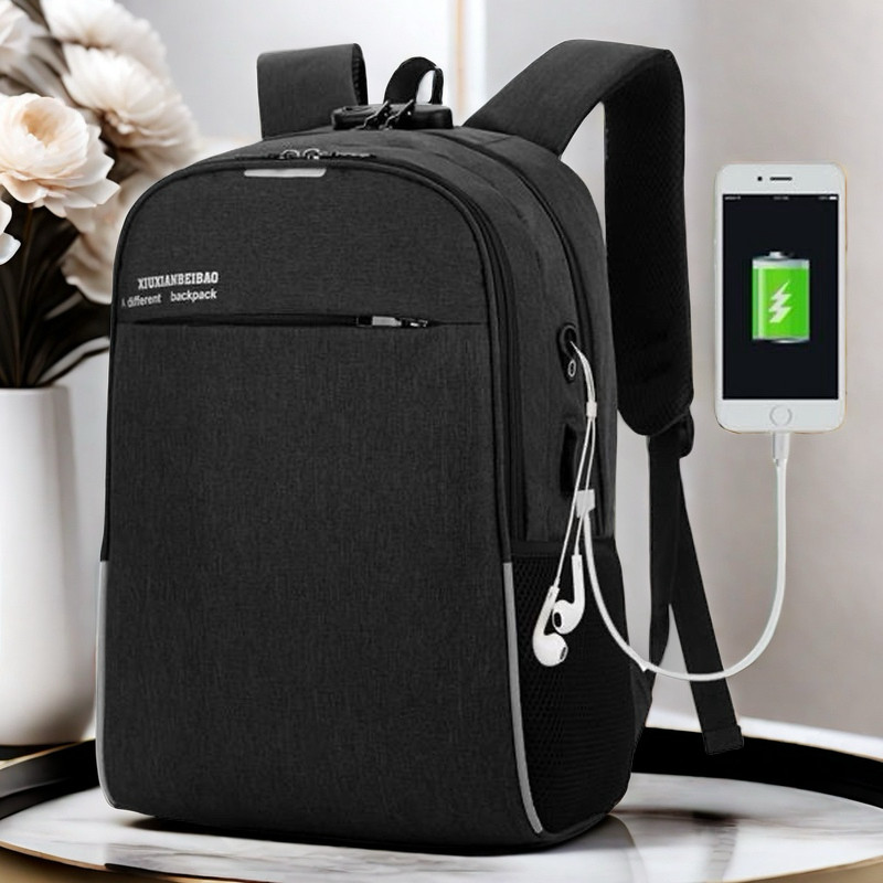 Mochila Notebook Anti Furto E Anti-roupo Com Cadeado E Entrada Fone De Ouvido E USB