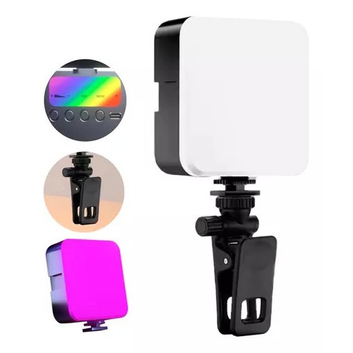 Rgb Mini Portátil Com Clipe  Iluminador de LED Po