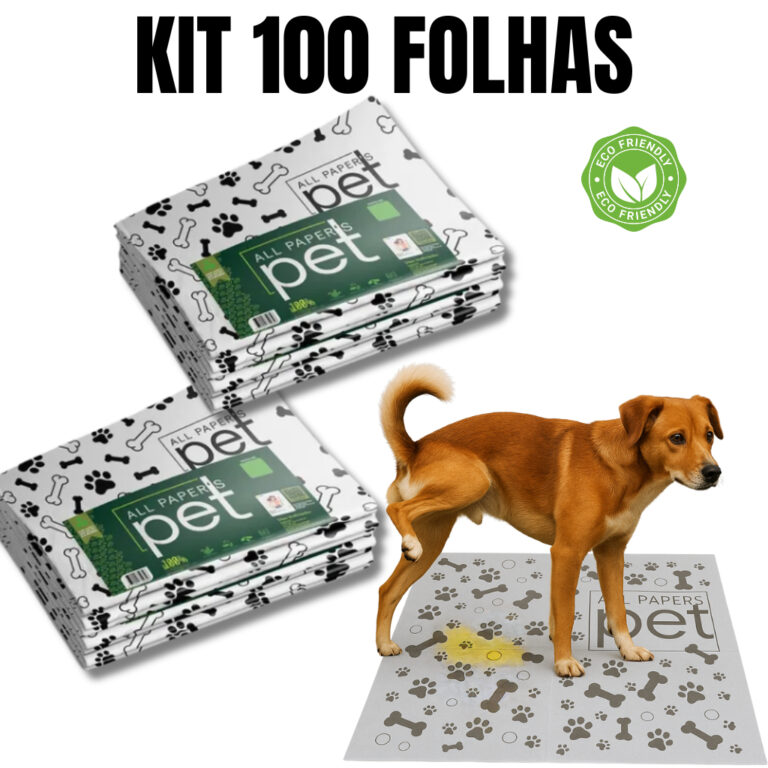 Kit Jornal Pet Higiênico 100 Folhas Biodegradáve