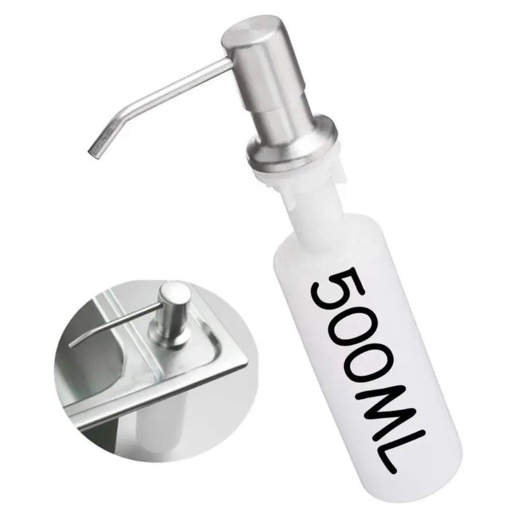 Dispenser Detergente/Dosador Cozinha Porta Sabonete Liquido Embutir 500 ml