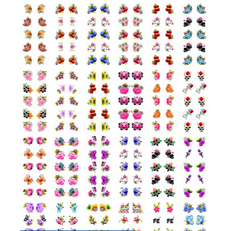 240 adesivos de unha 3d no cartelao pré pronto pe